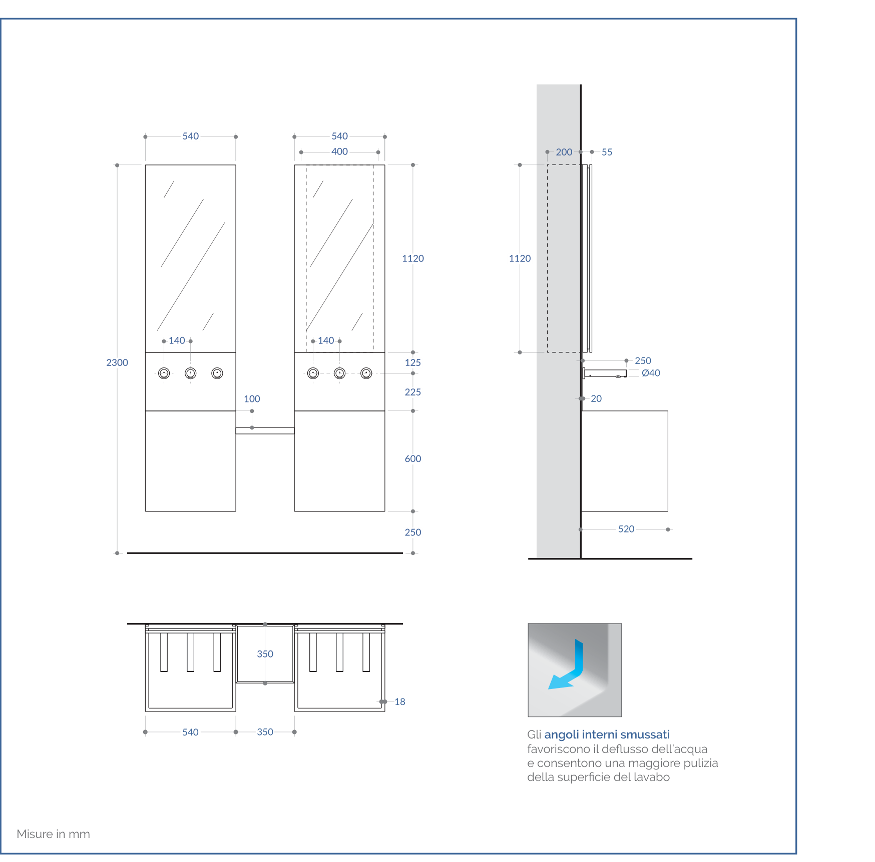 SuperTris SE — Misure in mm