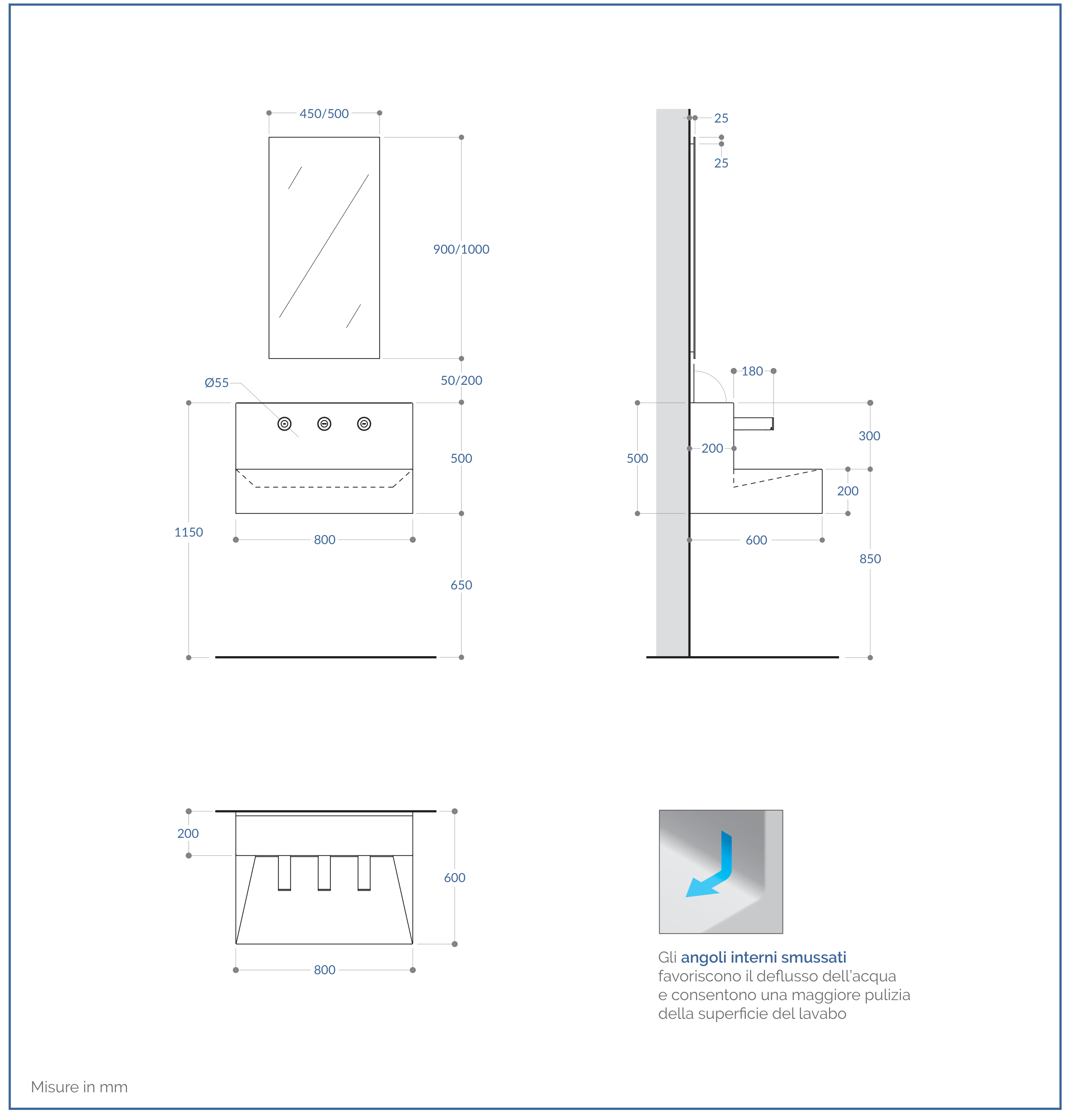 SuperTris VM — Misure in mm